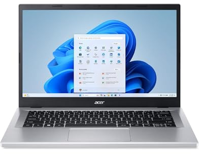 acer Aspire 3 Laptop, 14 FHD Display, Intel Core i3-N305, Intel UHD Graphics, 8GB LPDDR5 Onboard Memory, 128GB NVMe SSD, Silver, Windows 11 Home, A314-36P-3772