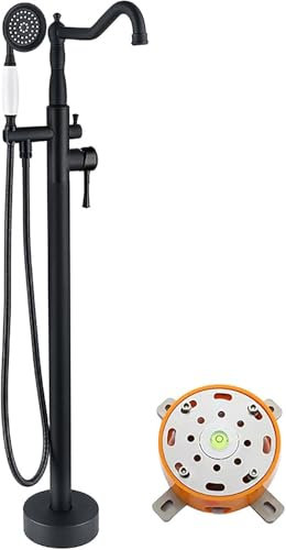 Grifo Bañera Exenta, Grifería Exenta de Bañera, Grifo de bañera de pie con mezcla de agua, grifo de bañera independiente for baño de hotel y hogar, juego de ducha(Matte Black)