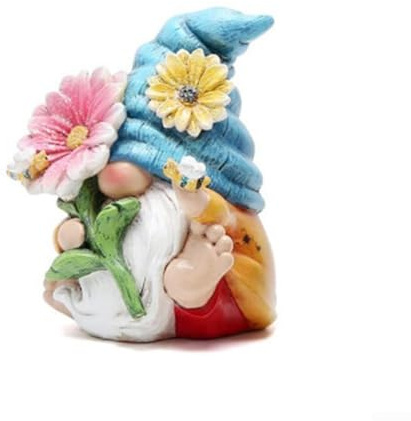 Bezaubernder Gartenzwerg Dekor skurrile Harzfigur für Haus und Garten (blaue Kappe)
