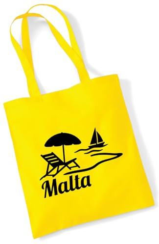 Huuraa borsa di cotone Malta Borsa regalo in tessuto giallo 10 litri cotone Malta souvenir