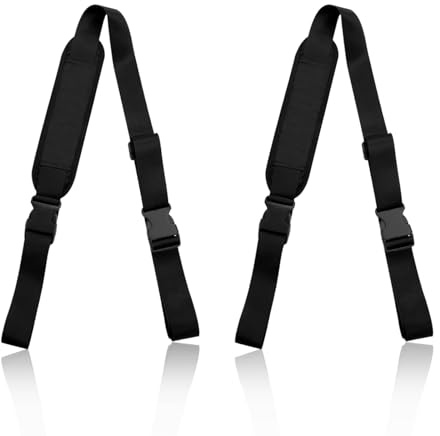 DEANKEJI Chaise de Sac À Dos, 2 Pièces Sangle Sac a Dos, Réglable Sangle Banane Bandoulière, Antidérapant Noir Bandouliere, pour Skateboards, Hoverboards, Chaises de Plage
