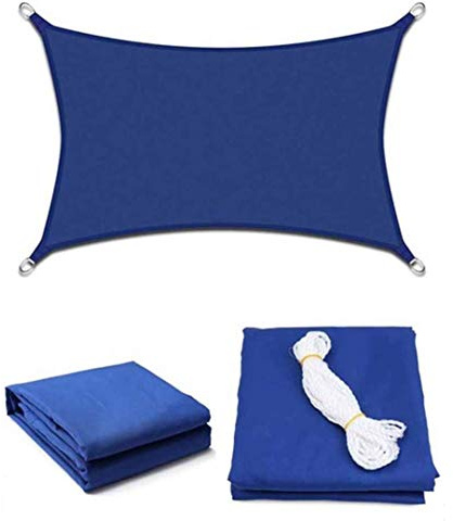 Sonnensegel, wasserdicht, rechteckig, Oxford-Polyester, UV-beständig, winddicht, antioxidativ, für Außenbereich, Terrasse, Gartenschirm, 2 x 4 m, Königsblau