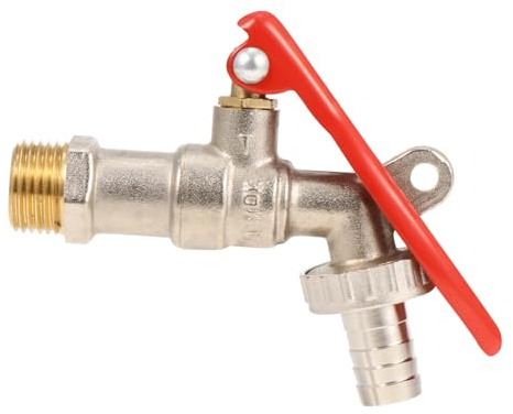 HIAKDOFT Robinet Arrosage Jardin Manuel Laiton Nickelé avec Verrouillage Buse Irrigation Résistante Pression pour Tuyau Arrosage et Arroseurs de Jardin