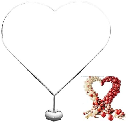 WENYOG Arco Nuziale Arco 1 Set di for Palloncini a Forma Cuore, Telaio ad Anello for Fai da Te, Kit Supporto for Ghirlanda for Matrimoni e Anniversari all'Aperto