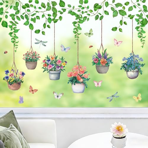 TOARTI Sticker mural avec orchidée verte