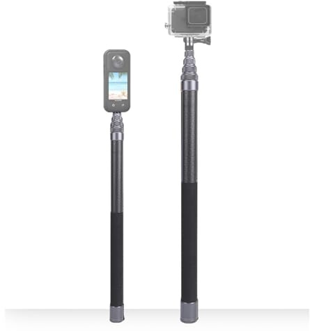 LICAEVEY 115,75 Tum Invisible Selfie Stick Fit för X2 X3 X4 X5 ONE RS Actionkamera, Förlängbar Selfie Stick-stång 9 Sektioner, Actionkameratillbehör