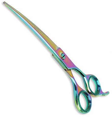 Sharf Rainbow 19,1 cm gebogene Fellschere für Hunde, 440C japanischer Stahl