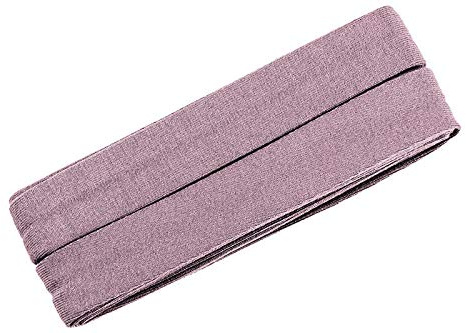 Unifarbenes Schrägband, Jersey, vorgefalzt, 20 mm breit - 2 Packungen á 3 Meter, Altrosa