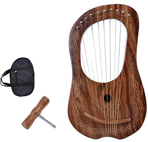 Small Lyre Harp 10 String, Tunable High Quality Beautiful Sound/Lyre Harp Rosewood