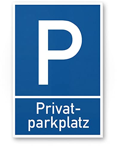 Komma Security Privatparkplatz - Parkverbot 20 x 30 cm Hinweisschild Verbotsschild Parkplatzschild - Warnung Autos Fahrzeuge Warnschild - Parkplatz Freihalten