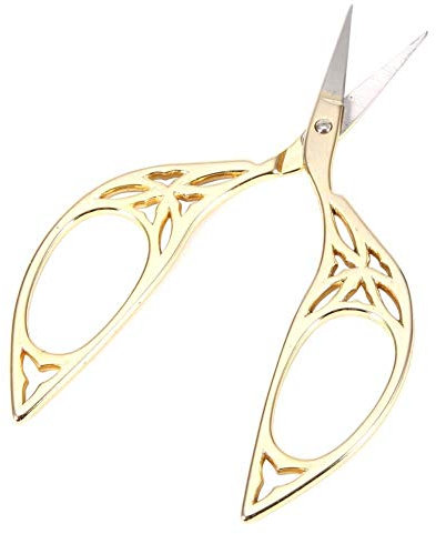 Stickschere Vintage Nähschere Haus Edelstahl für Sticken Nadelarbeiten Crewel Nähen Kreuzstich Basteln Handwerk(Gold)
