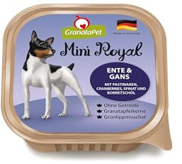 GranataPet Mini Royal - Nourriture Humide pour Chiens - sans céréales et sans Sucre ajouté - Aliment Complet pour Chiens Adultes - 11 x 150 g