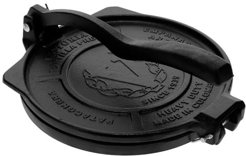 VICTORIA Tortillera Prensa para Tortillas Mexicanas Hierro Fundido HD Curado 20 cm, Pataconera Colombiana Profesional para Hacer Tacos, Arepas, Quesadillas, Empanadas, Patacones, Roti Maker