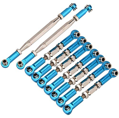 RC Car Steering Linkage Rod, Adjustable RC Car Turnbuckle Rod Linkage, High Strength Metal for RC Car RC Truck(blue)