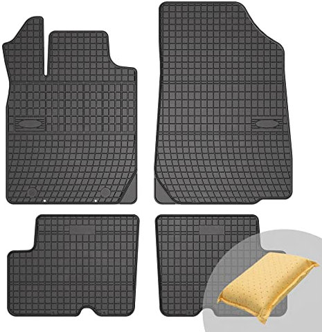 FROGUM EL Toro Gummimatten Ganzjähriges-Set von Autofussmatte Auto Fußmatten für Dacia Duster I 2010-13, für Logan I 2008-14, für Sandero I 2008-12 | Beständiges Gummi Material | 1,5cm Schutzkante