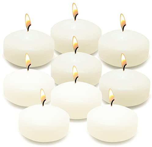 12 Pack Smokeless Floating Candles, 3 Inch Ivory Odorless No Drip Wax Burning Candles for Weddings, Birthdays, Holidays and Home Decor