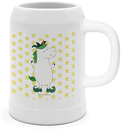 Mr. & Mrs. Panda Bierkrug Einhorn Joker - Geschenk, Kasper, Oktoberfest, Gravur, Einhörner, Tonkrug, Unicorn, Krug, Steinzeugkrug, Hofnarr, Mittelalter