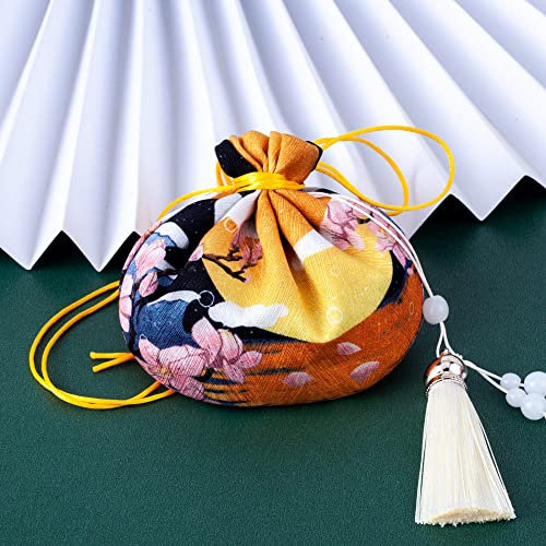 qbodp 4 Stück Duftsäckchen Säckchen Für Schubladen Und Schränke,Chinesische Traditionsbeutel,Geschenkbeutel Mit Kordelzug,Leerer Duftbeutel Mit Quaste