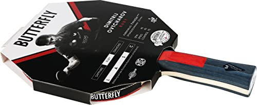 Butterfly Dimitrij Ovtcharov Ruby Tischtennisschläger | Eva-Technologie | ITTF zertifizierter Pan Asia Belag | anatomischen Griff | trainierte Spieler