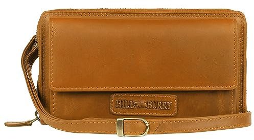Hill Burry Portefeuille pour serveur - Unisexe - Cuir véritable - Finition robuste et excellente manipulation - Portefeuille professionnel pour serveur - Nombreux compartiments, marron, vintage
