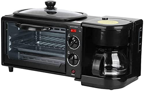 RKYRRKI Horno halógeno de convección Premium, Horno Tostador, sartén eléctrica, cafetera multifunción 3 en 1, fácil de Limpiar, útil