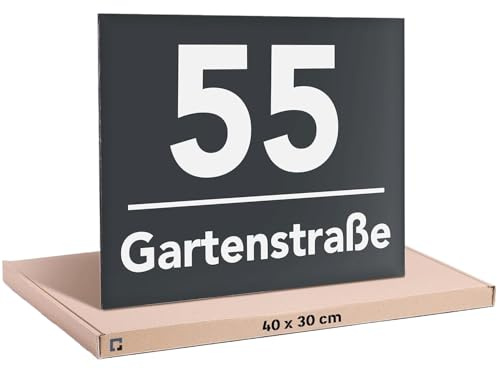 PRINTIMA 40x30cm Hausnummer Anthrazit aus Wetterbeständigem, Uv-Beständig & Umweltfreundlichem Aluminium, Hausnummer Edelstahl Eine Funktionale & Stilvolle Lösung für Ihr Zuhause!
