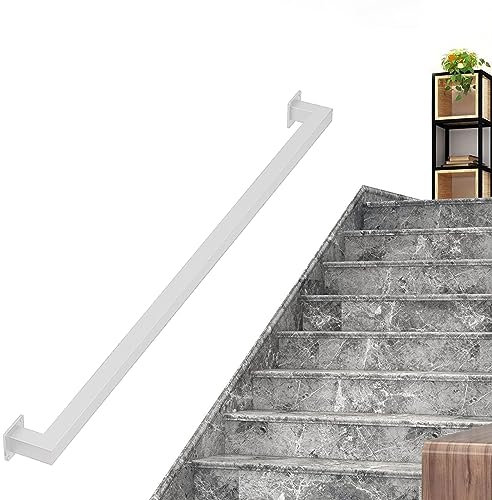 Vierkantrohr-Handläufe für Treppen, 1 Fuß – 20 Fuß Metall Schmiedeeisen Haltegriff für den Außenbereich, Wand, rutschfest, Haltegriff, Geländer, lang 80cm, 1m, 1,5m, 2m, 2,5m, 3m, Sicherheitshandlauf