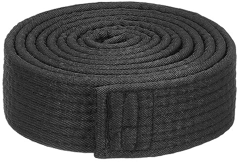 PATIKIL Taekwondo färgat rankningsbälte 3,8 cm x 6,5 m 2,0 m, polyester kampsport judo karate bälte för tränarundervisning, svart