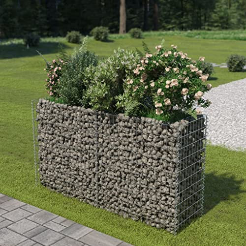Gabionen Wandgitter Stabmattenzaun Gabionen-Hochbeet Verzinkter Stahl 180×50×100 cm Ideale Lösung für platzsparendes Gärtnern und gesunde Pflanzen