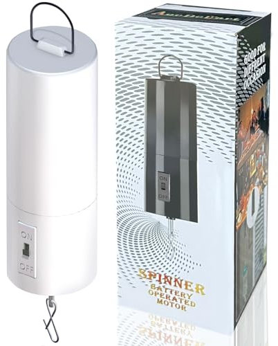 Aoedelyart Wind Spinner, White, Plastic, Battery-Powered, Compact Size, Medium Revolving Speed, Glam Theme, 5 Inches