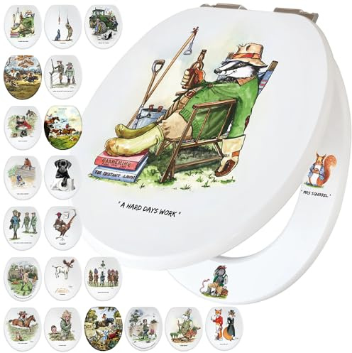 Fun Novelty Toilet Seat Soft Close, Easy Fit, Printed On 3 Surfaces with Bryn Parry Gardening Art. A Blend of Gardening & Home & Bathroom Decor, Makes A Delightful Gift for All Gardening Entusiasts.