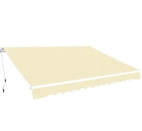 Tettoia per porta di casa, balcone, tenda da sole a braccio articolato, 600 cm, bianco crema, adatto per terrazze, balconi, verande