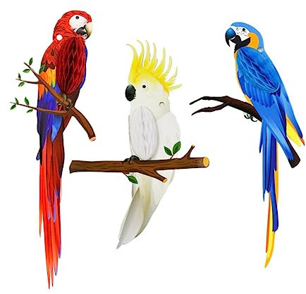 Cabilock 3St Papagei-Waben-Charme Hawaii Party Dekoration sommerdeko Bienenwabe tropischer Vögel Geburtstagsgeschenk weihnachtsdeko Partypapierwaben Tropische Vögel hängen Fenster Ornament