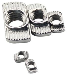 50 Stück M3 M4 M5 M6 M8 Aluminiumprofil T-Mutter Hammerkopf Gleitmutter Kohlenstoffstahl T-Nutenstein-Befestigungselemente 202030304040 4545 (Color : 2020, Size : M5)