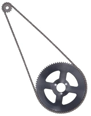 RiToEasysports Juego de Piñones de Cadena 25H, Piñón Delantero de Acero de 10 Mm 15T, Piñón Trasero de 29 Mm 80T, Cadena de Transmisión de 146 Eslabones, Amplia Compatibilidad para Mini