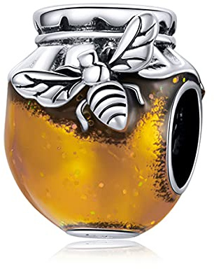 925 sterlingsilver honungsglas hänge för Pandora armband, födelsedagspresent smycke present för kvinnor, Emalj, Emalj