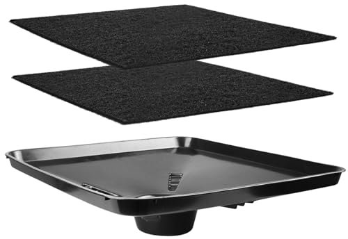 17892 Lot de 2 bacs de vidange de transmission pour vidange d'huile Lisle - 55,9 cm - Grand bac de récupération d'huile carré - Compatible avec de nombreux entonnoirs différents - Garde le sol propre