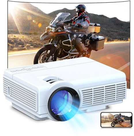 Projecteur Intelligent WiFi sans Fil, 7000Lumen Vidéoprojecteur WiFi 1080P Mini Projecteur Video Home Cinéma LED Home Cinéma Fonction Zoom Compatible avec Smartphone HDMI USB