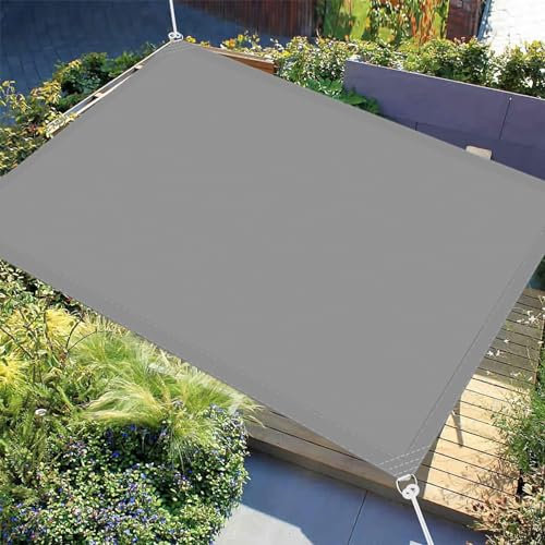 Tenda a Vela Ombreggiante Quadrata 4 x 6 m Impermeabile Giardino Tendalino Vela Tenda Protezione Solare Antivento con Fune per Esterno Giardino Terrazza Colore, Grigio Chiaro