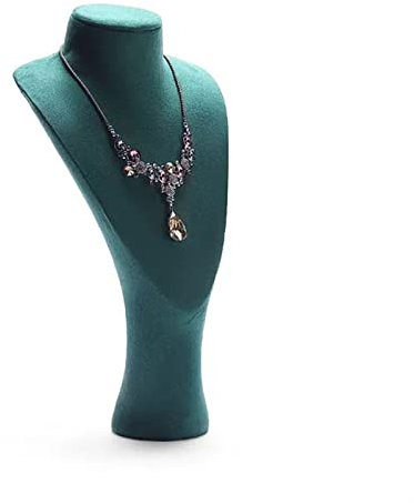 GLigeT Schmuckhalter Halskettenbüste aus grünem Samt, herzförmige Schmuckbüste for for Shows, Halsketten-Staffeleiständer, Schmuckbüstenständer Jewelry Ständer(Size:26.5cm)