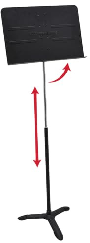 Gator Frameworks Standard Sheet Music Stand with Easy Lift Brushed Metal Base, (GFW-MUS-1001)