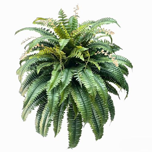 NeosCA Plantas artificiales gigantes de helecho Boston para exteriores, resistentes a los rayos UV, realistas, sedosas, sintéticas, grandes para exteriores, decoración de oficina, sala de estar,