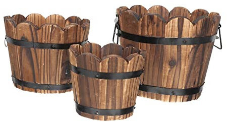 KONTONTY 3stücke Holzpflanzenbehälter Vintage Stil Blumentopf Aus Sukkulenten Blumentöpfe Dekorativer Übertopf Aus Anlage Container