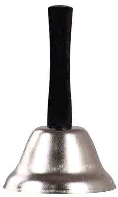 locwanot Langlebige Metallglocke, lauter Klang, Weihnachtshand, Holzgriff, Jingle Bells, klarer Ton, Handglocke für den Weihnachtsmann, Aufmerksamkeit, Aufmerksamkeit, Schule, Hochzeitsfeier Silber