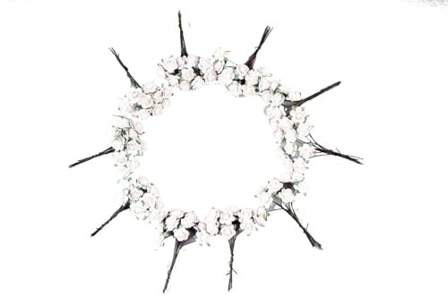 KADADSA 100 pcs Tiny Artificial Roses Mixed Whtie Color Five Color Mulberry Paper Flower 15-18 mm Flower Wedding Scrapbooking (15-18 mm)