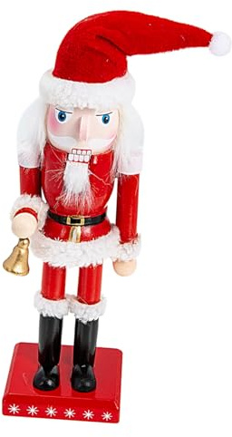 Anneome Ornamento Schiaccianoci Babbo Natale in Legno 25 Cm Decorazione Natalizia Da Tavolo Per Casa, Stanza e Libreria, Artigianato in Legno Resistente Sagoma a Soldatino