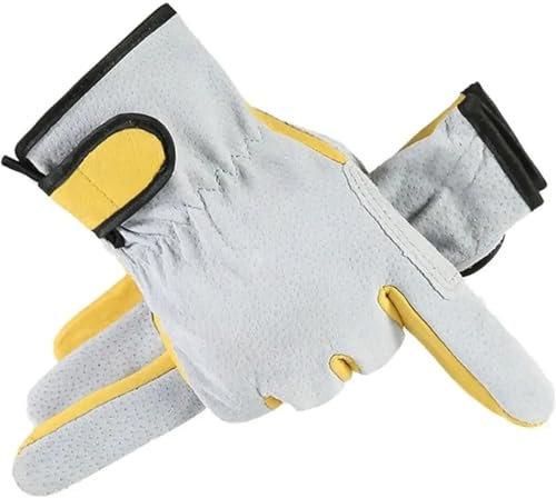 dvegGEE Welding gloves,work gloves, Welding Gloves Leather Welding Gloves Flame Retardant Heat-Resistant Work Gloves Oven Fireplace Welder Supplies Anti-Cutting Glove Workplace