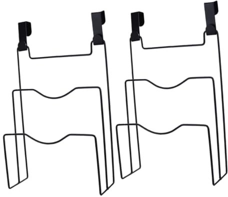TINEASUR Pot Lid Rack and Cutting Board Holder, Black Iron Wire Hanging Organizer for Cupboard Door, No-drill Kitchen Storage Rack with Drainage, 2pcs Set for Kitchen Cabinet Organization