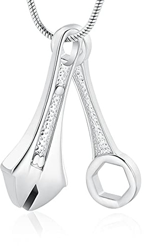 Einäscherungsschmuck für Asche Schraubenschlüssel Anzug Urne Halskette Anhänger Medaillon für Frauen Männer Human Keepsake Memorial Asche Holder