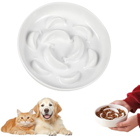 Elfinfi Anti Schling Napf Hund, Bruchsicherer Futternapf Katze mit Labyrinth-Design, Anti Schling Napf Katze für Katzen und Kleine Hunde, Einfach zu Reinigen, 16 × 3.2 cm